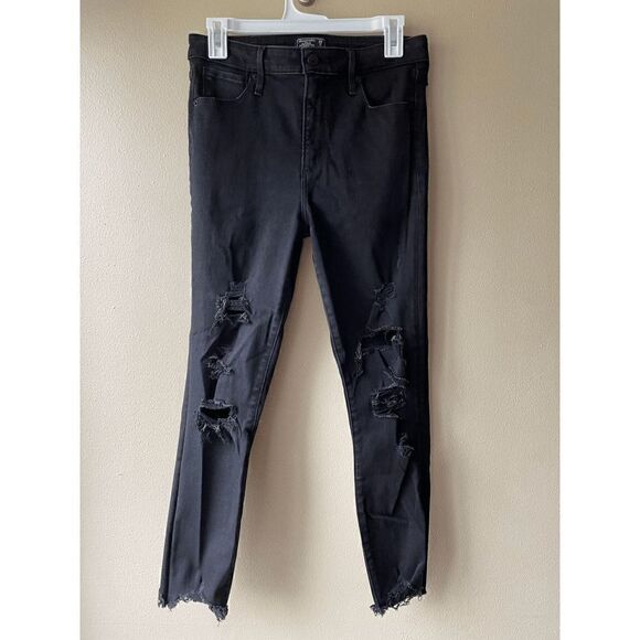 Abercrombie & Fitch Simone High Rise Ankle Black Jean Size 29 / 8 - Picture 1 of 2